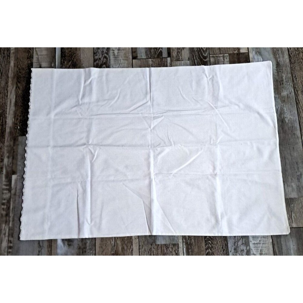 Vintage JC Penney Pillowcase Lace Edge White Retro 1940s Farmhouse Cottage